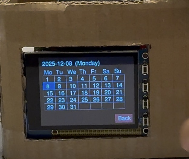 Calendar application running on the desktop assistant