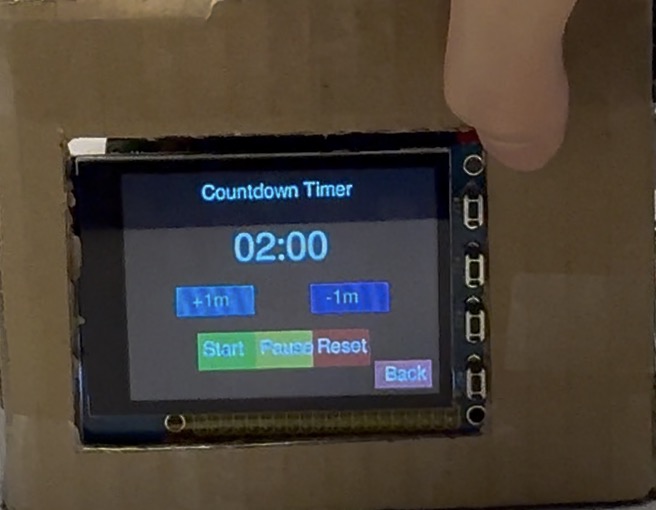 Timer application running on the desktop assistant